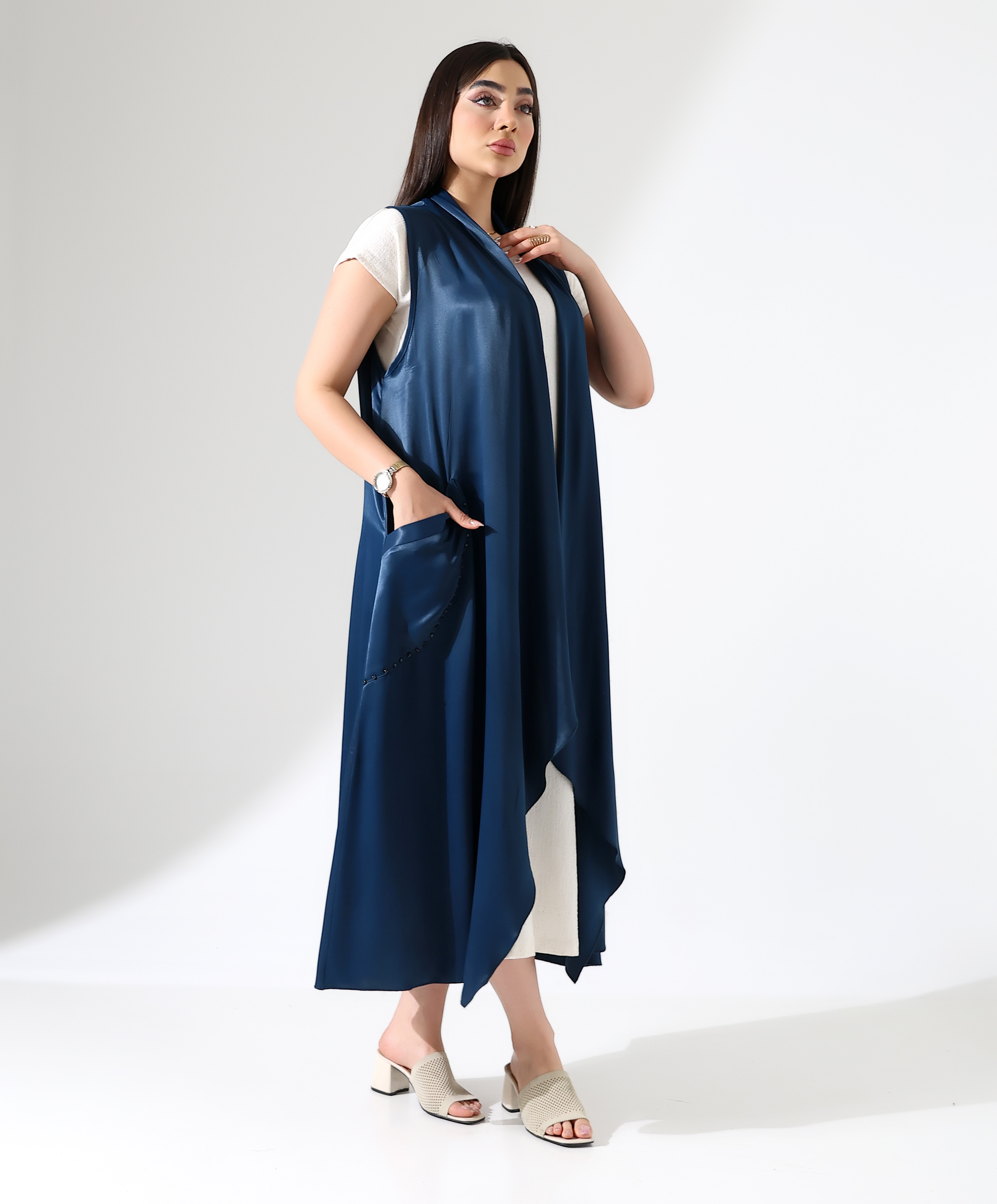 Saten Kristal Yelek - Toptan