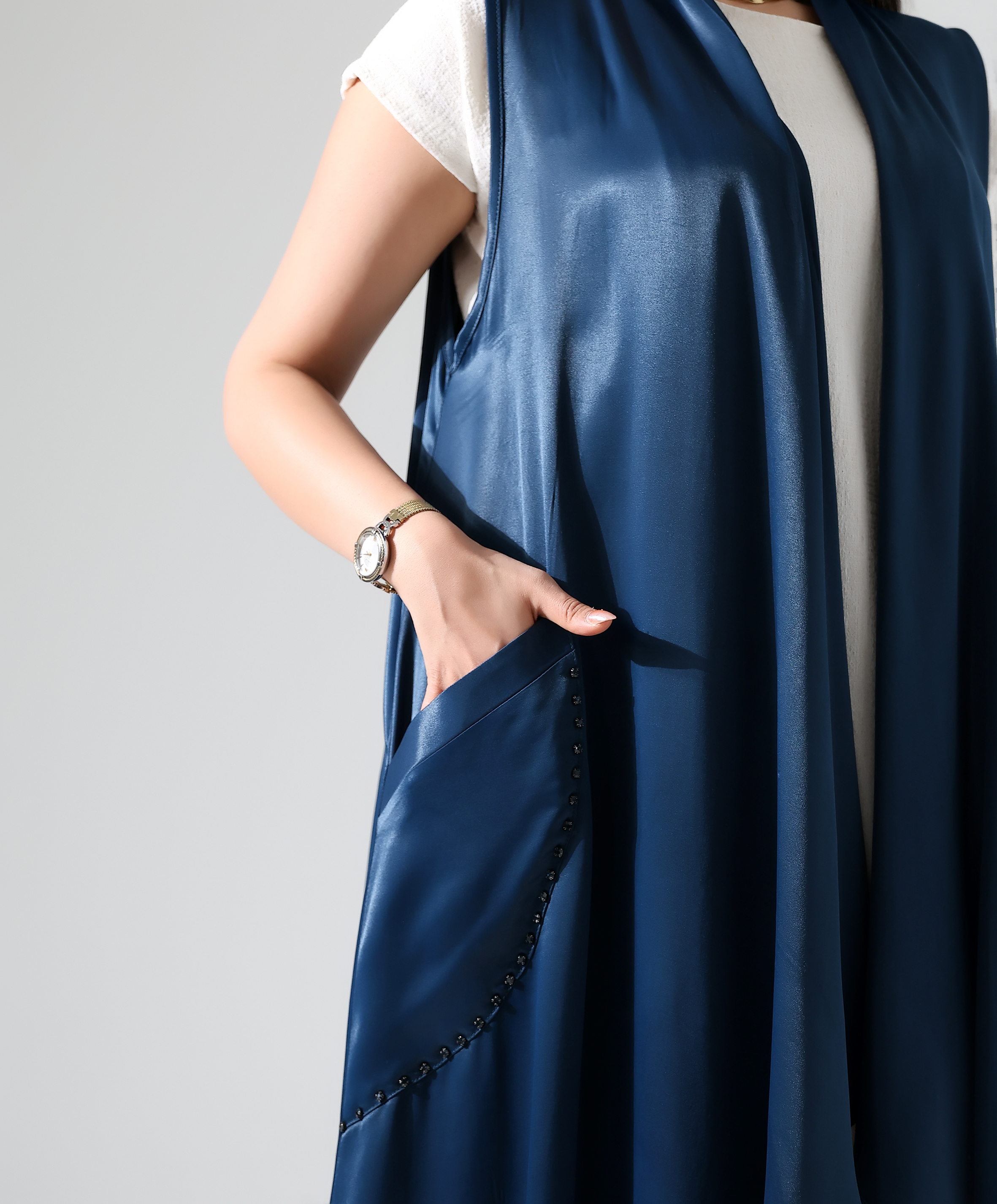 Saten Kristal Yelek - Toptan