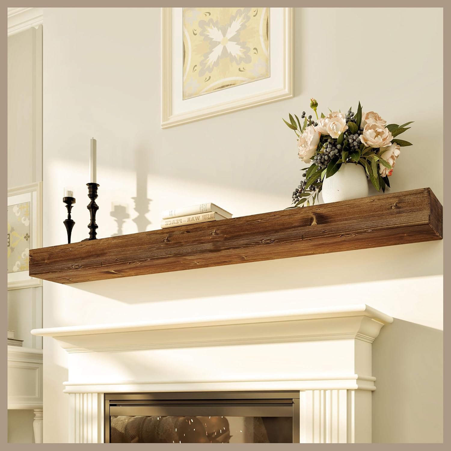 Rustic Fireplace Mantel Shelf