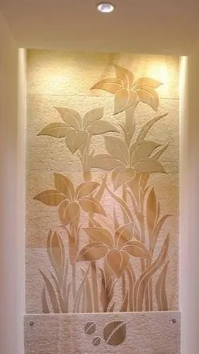 Natural Stone Flower Design Wall Panel Stone Wall Panel