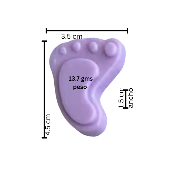 Jabón para recuerdo en forma de pie chiquito para baby shower o bautizo, para niño o niña (1pza)