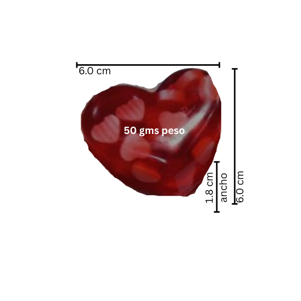 Jabón con inclusión para regalo decorativo en forma de corazón artesanal (1 pza)
