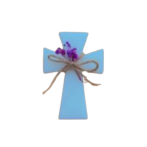 Jabón para recuerdo de primera comunión o bautizo en forma de cruz para niña o niño (1pza)