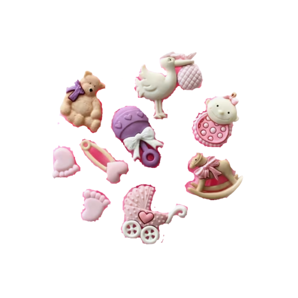 Jabón para recuerdo o distintivos de figuras minis de bebe baby shower, para niño o niña (9pza)