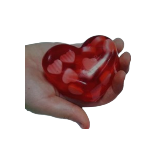 Jabón con inclusión para regalo decorativo en forma de corazón artesanal (1 pza)