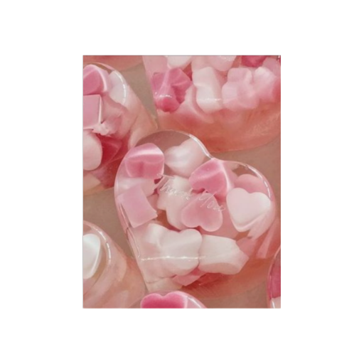 Jabón con inclusión para regalo decorativo en forma de corazón artesanal (1 pza)