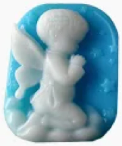Jabón para recuerdo en forma de angelito para bautizo, primera comunión, baby shower para niña o niño (1pza)