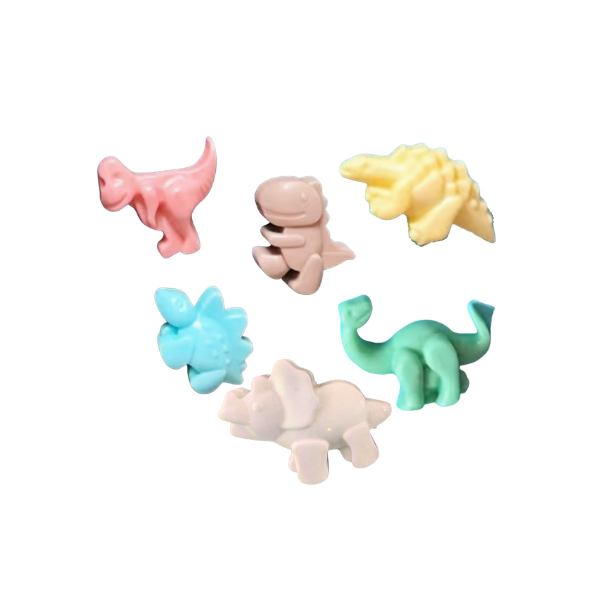 Jabón para recuerdo de fiesta de figuras de animales prehistóricos para niño o niña (6pza)