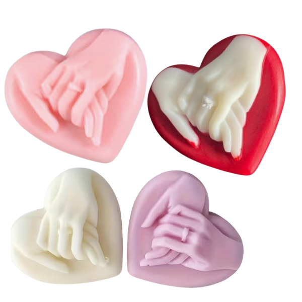 Jabón para recuerdo de boda o fiesta de figuras en forma de corazón con manos (1pza)