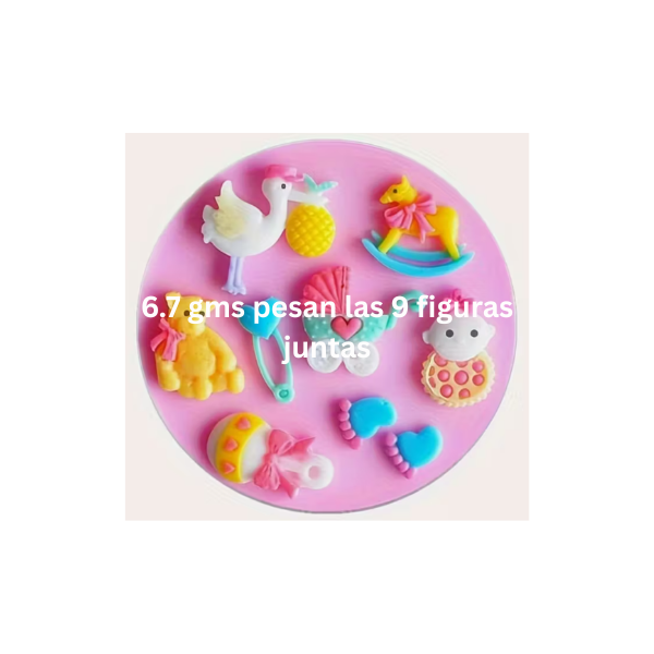 Jabón para recuerdo o distintivos de figuras minis de bebe baby shower, para niño o niña (9pza)