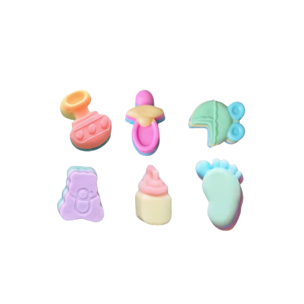 Jabón para recuerdo de figuras para bebe para niño o niña (6pza)