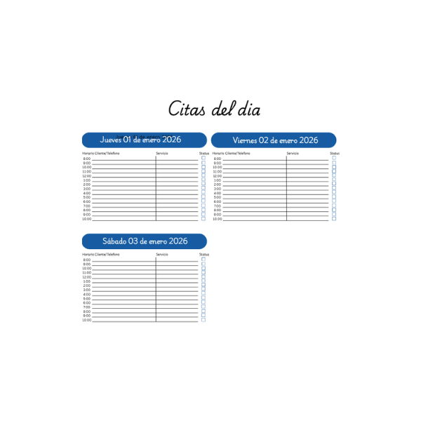 Agenda de citas digital azul