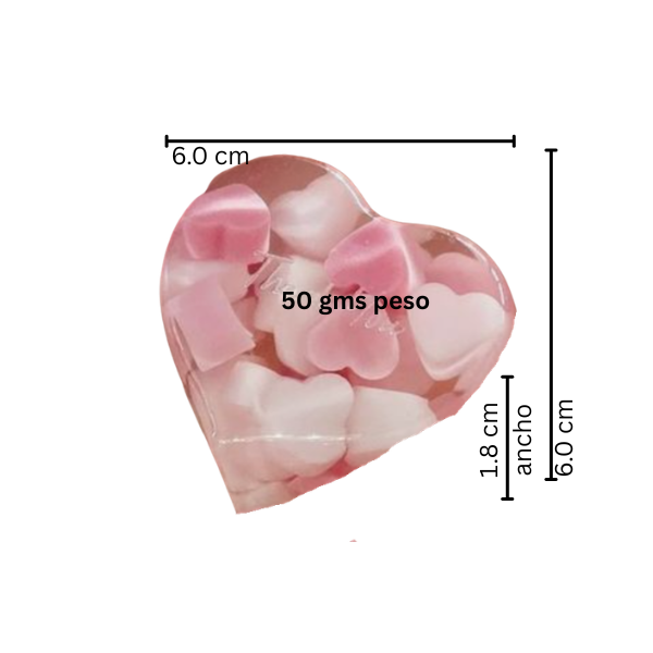 Jabón con inclusión para regalo decorativo en forma de corazón artesanal (1 pza)