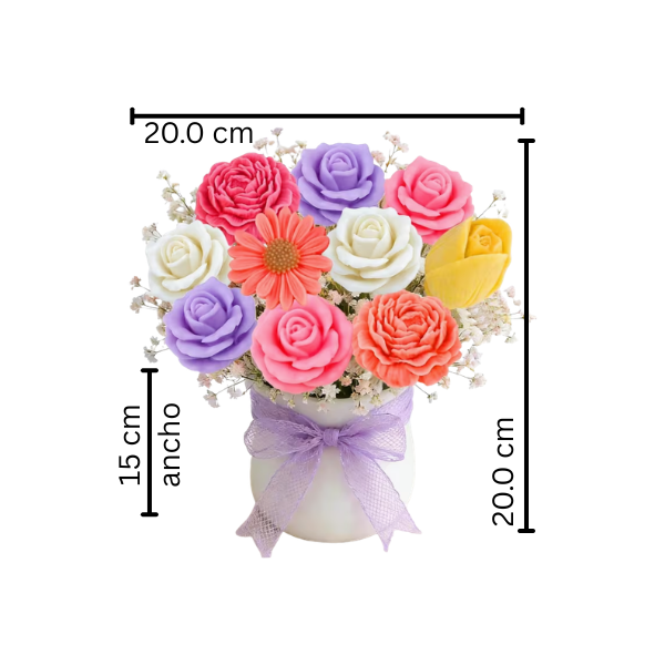 Centros de mesa de jabones con flores para fiestas de todo tipo (10 pza)