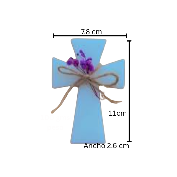 Jabón para recuerdo de primera comunión o bautizo en forma de cruz para niña o niño (1pza)