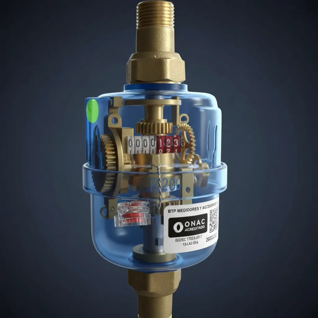 Contador Certificado Medidor De Agua Volumetrico 1/2 Bronce