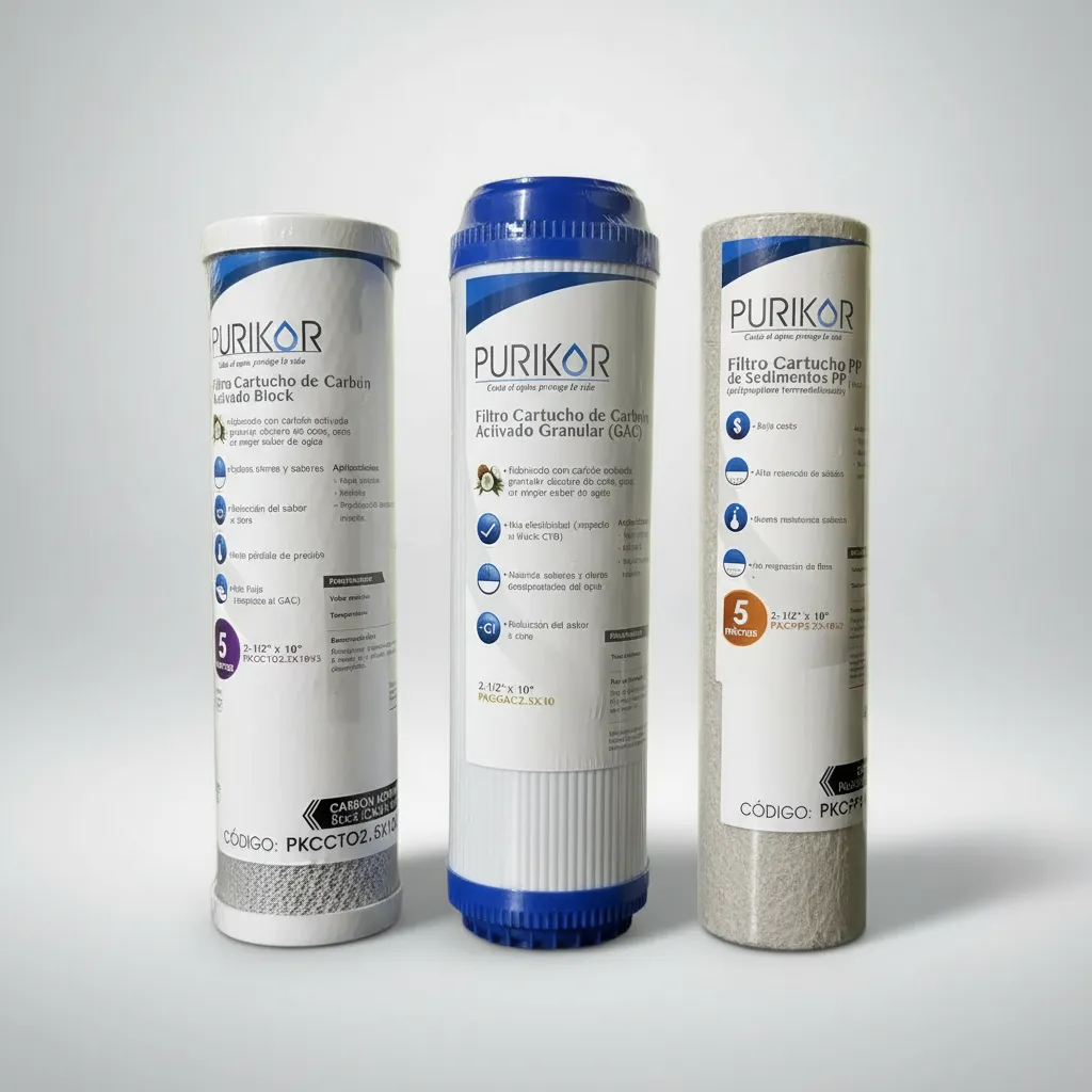 3 Cartuchos Repuestos Purificador Agua Grival Purikor Evans