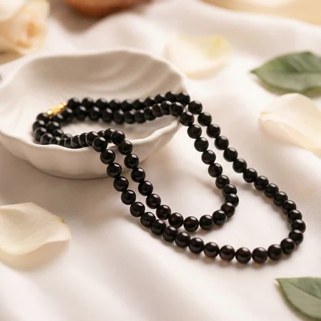 Black Bead Necklace
