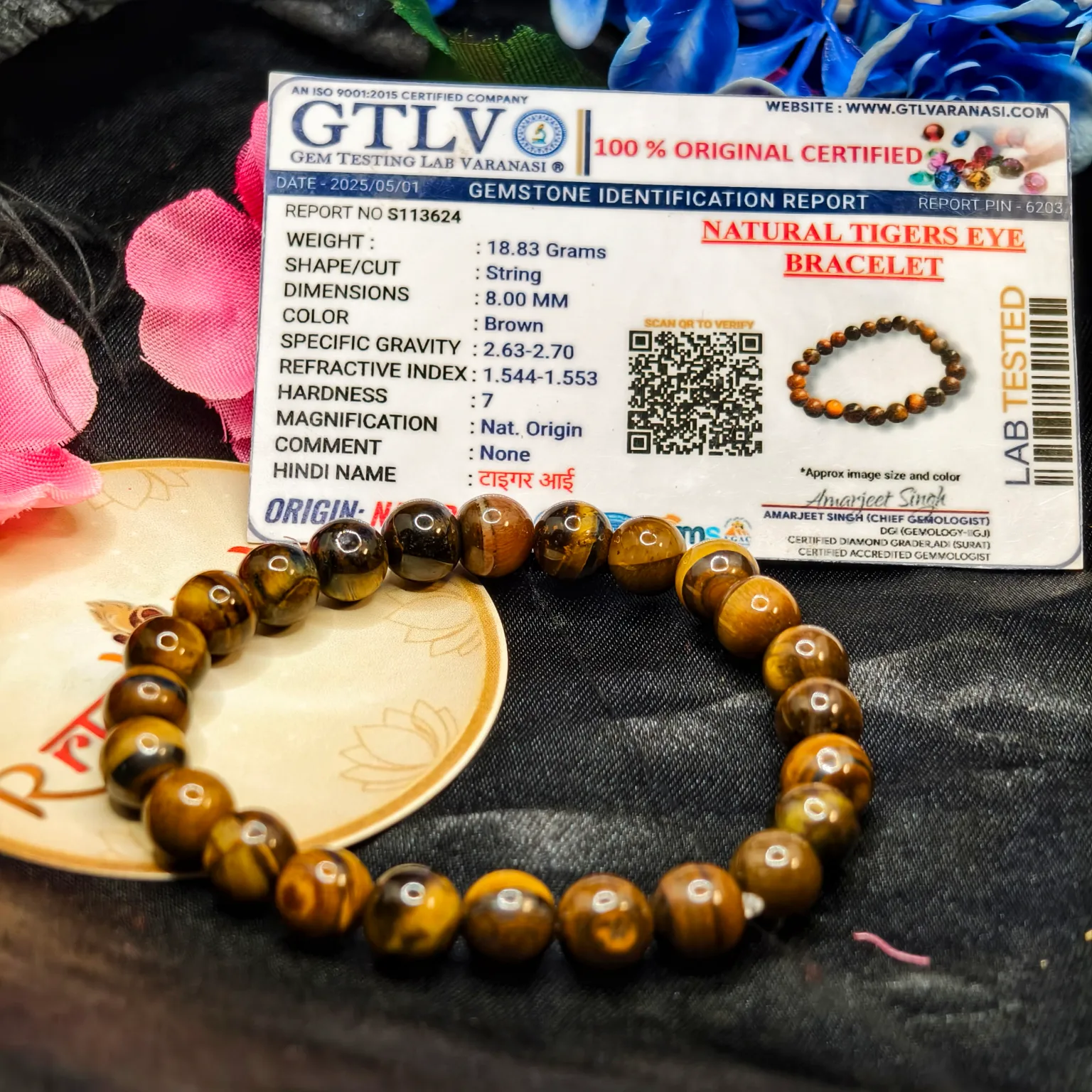 Natural Tiger's Eye Bracelet