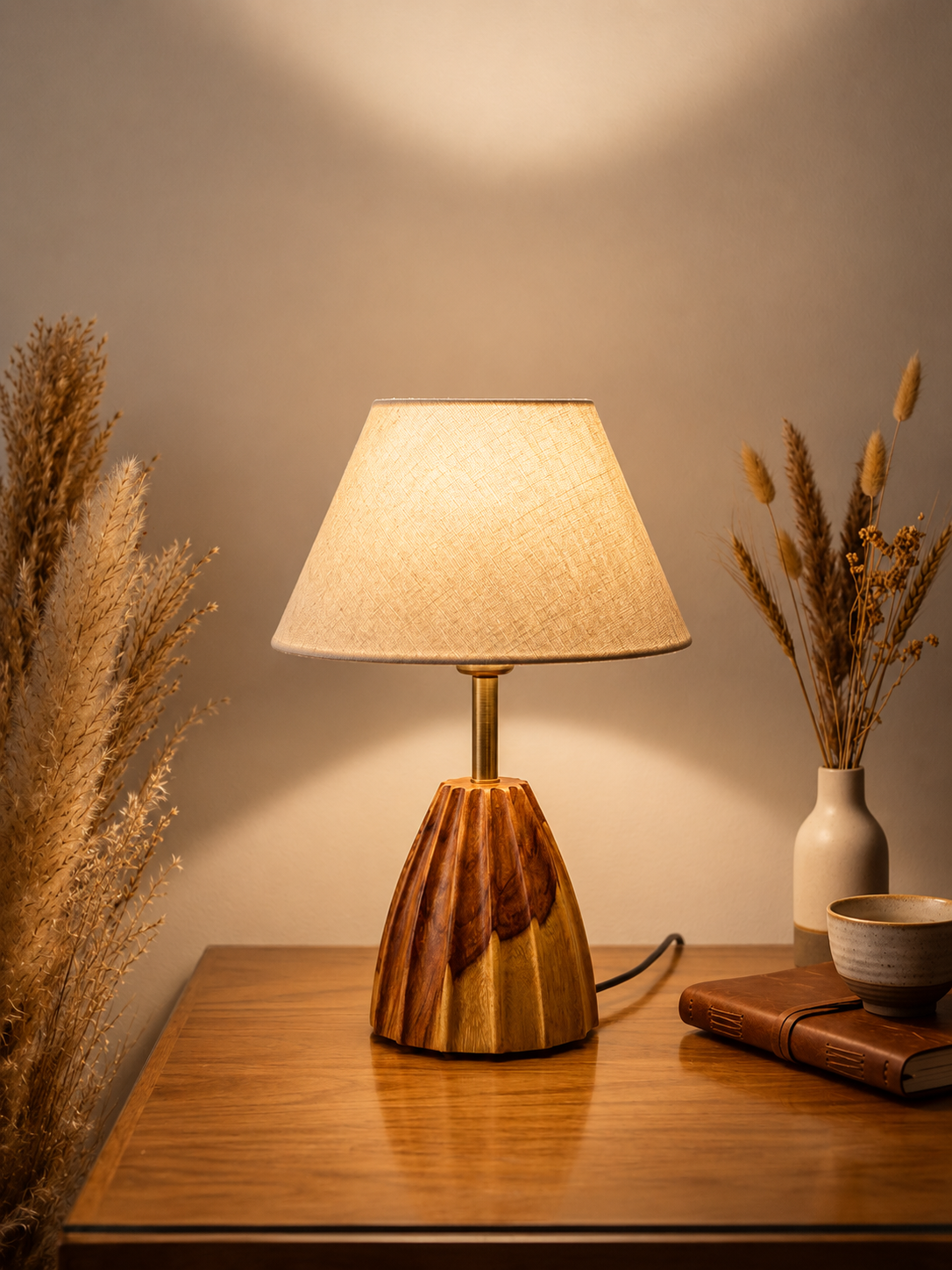 Rustic Wooden Table Lamp