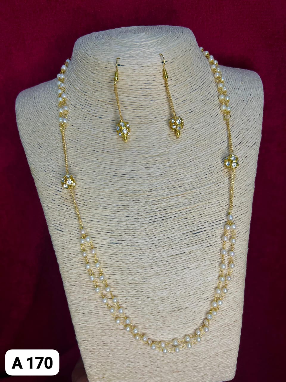Elegant Pearl Bead Necklace Set