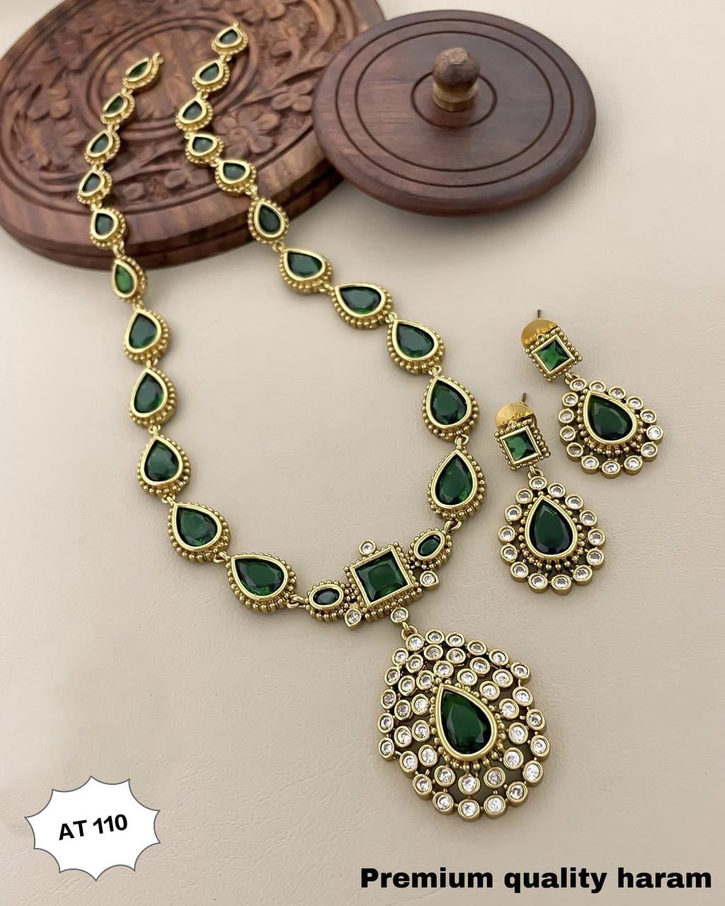 Green Stone Haram Necklace Set