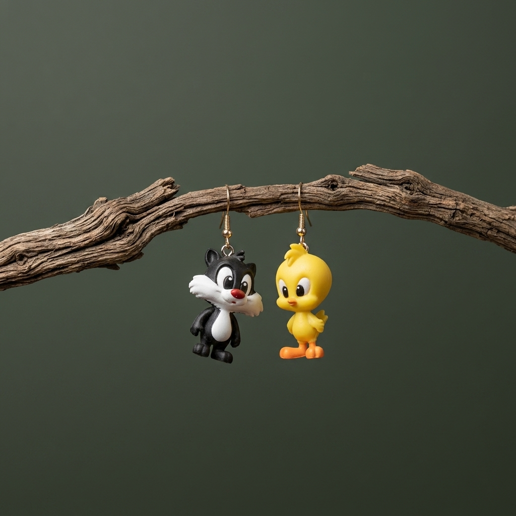 Cartoon Sylvester and Tweety Earrings