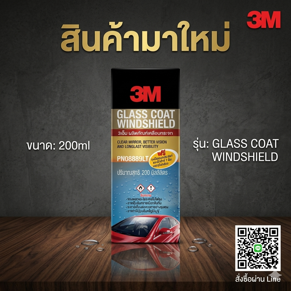 3M น้ำยาเคลือบกระจกรถยนต์