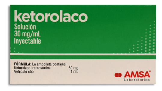GE (ONEMER) KETOROLACO 30 mg SOLUCIÓN INYECTABLE C/ 3 AMPOLLETAS