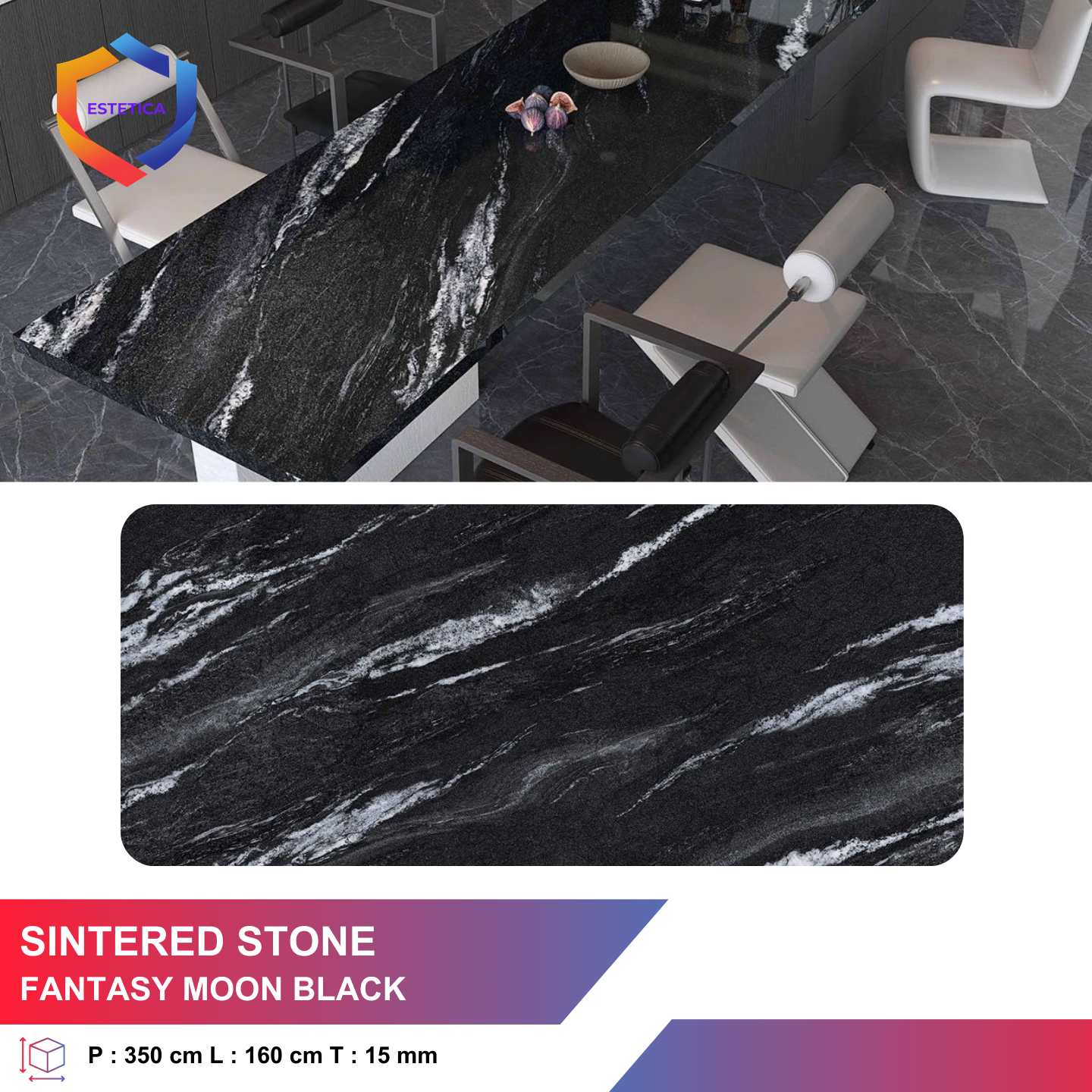 Sintered Stone Fantasy Moon Black