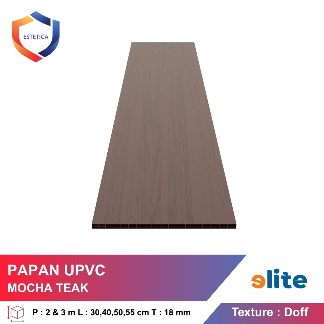 Papan UPVC Mocha Teak