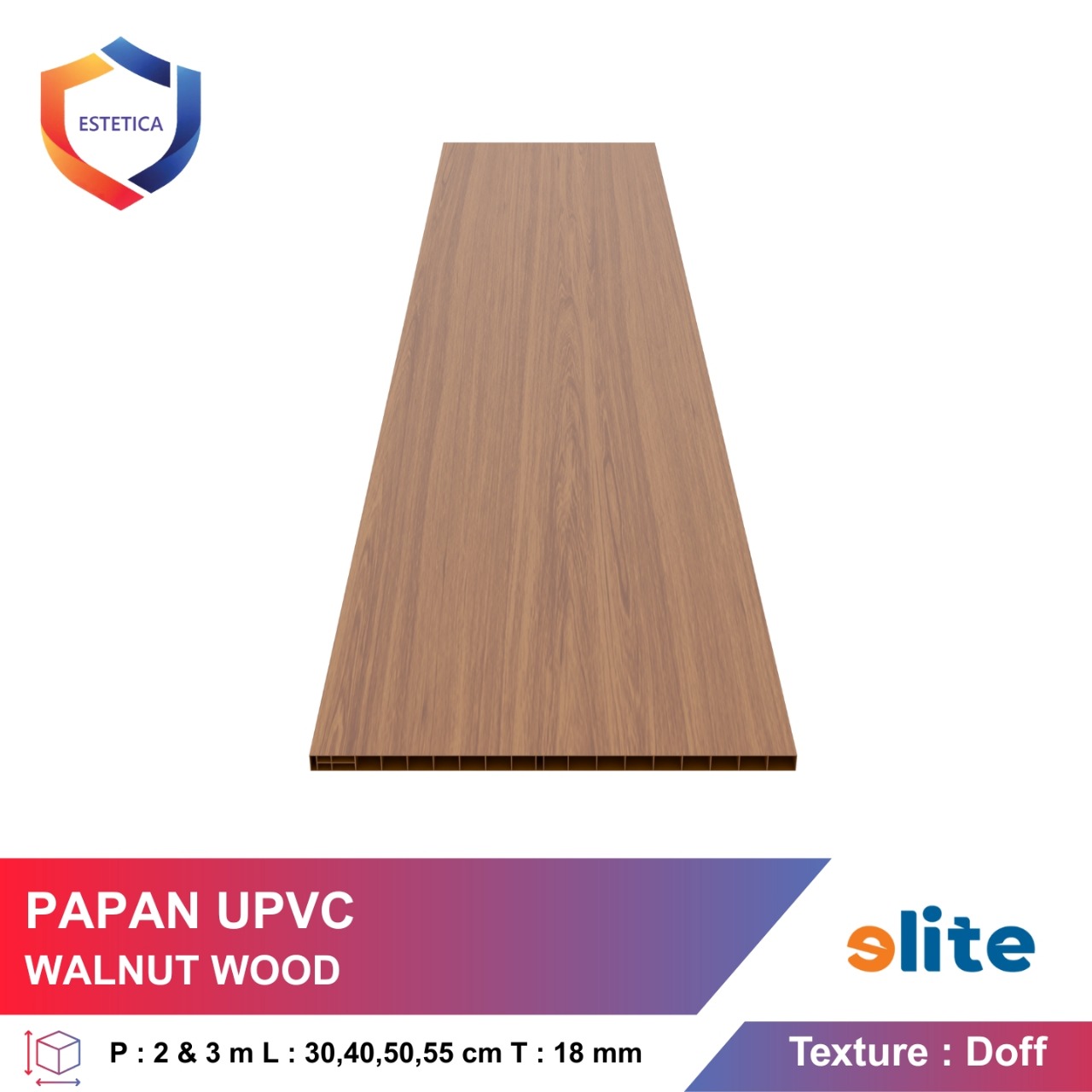Papan UPVC Walnut Wood