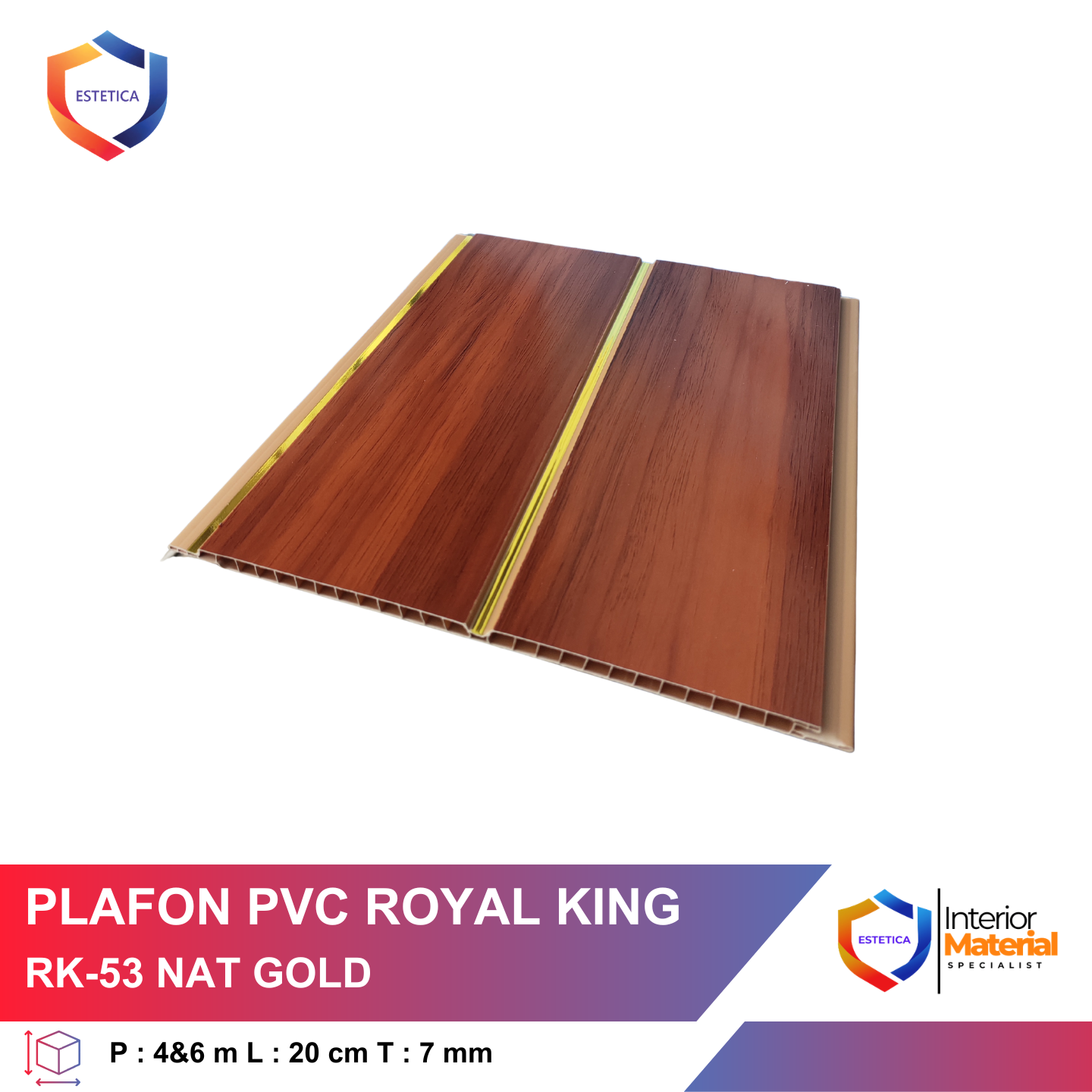 Plafon PVC Royal King RK-53 Nat Gold