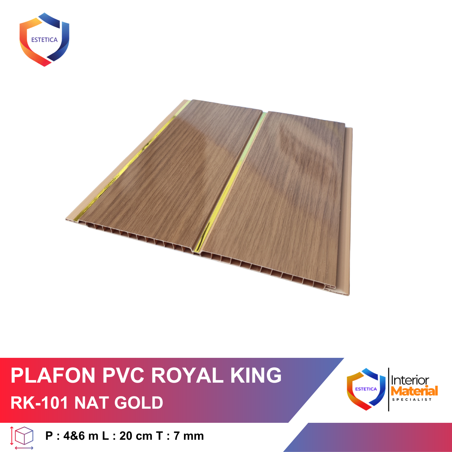 Plafon PVC Royal King RK-101 Nat Gold