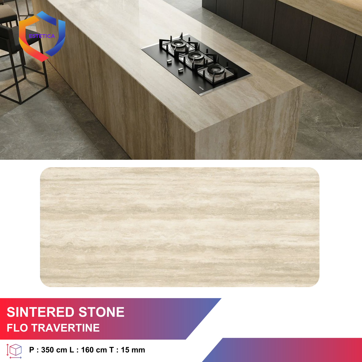 Sintered Stone Flo Travertine
