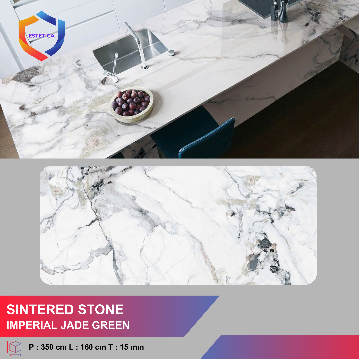 Sintered Stone Imperial Jade Green