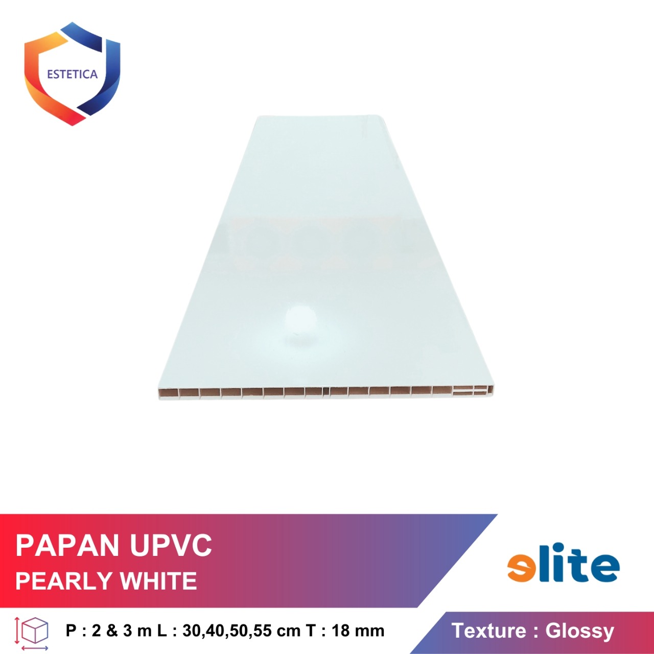 Papan UPVC Pearly White