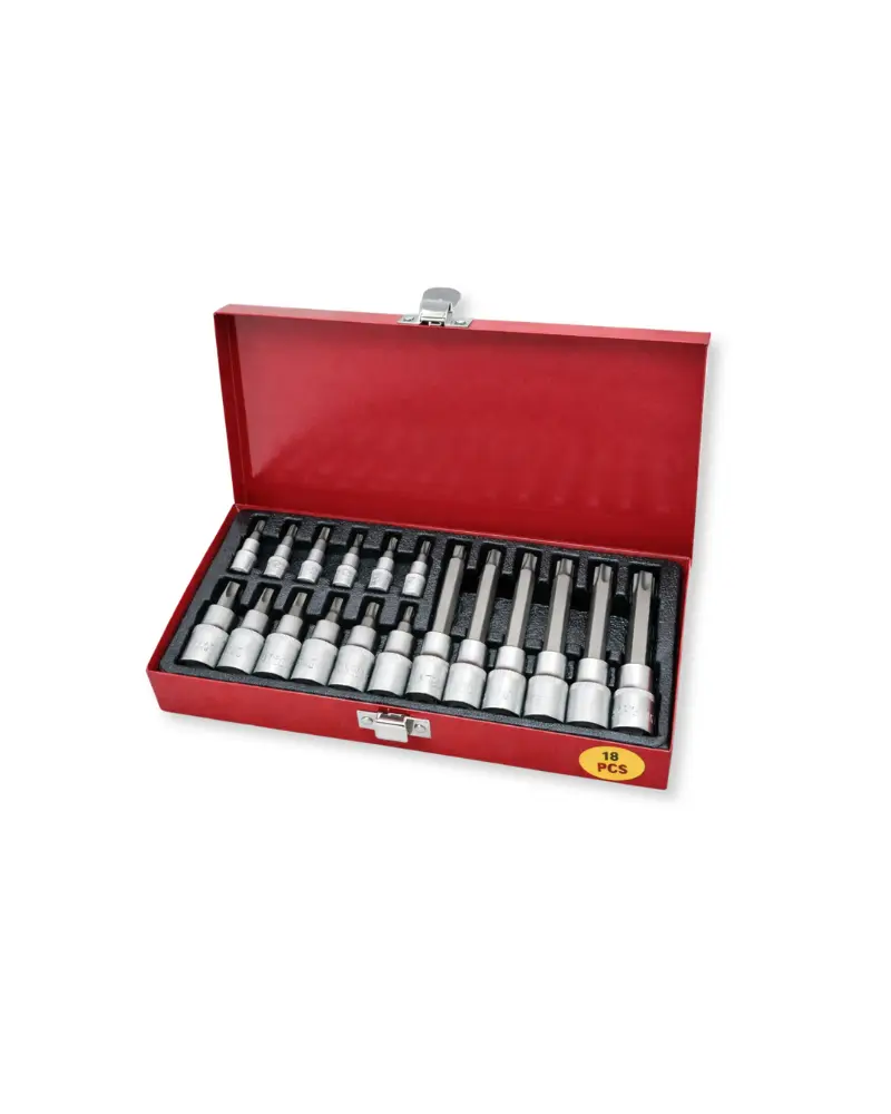 Coffret Douilles à Embouts Torx 18 Pièces 