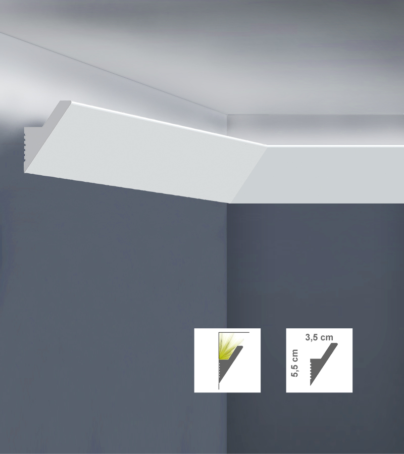 Cornisa LED pentru tavan din polimer dur L5535