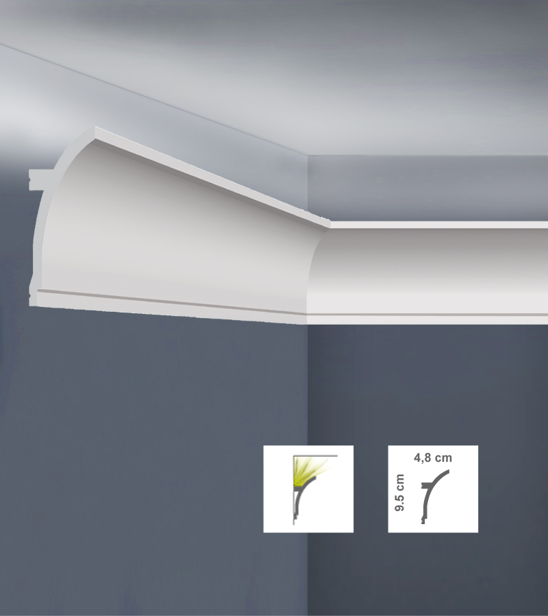 Cornisa decorativă din polimer dur LED L9548