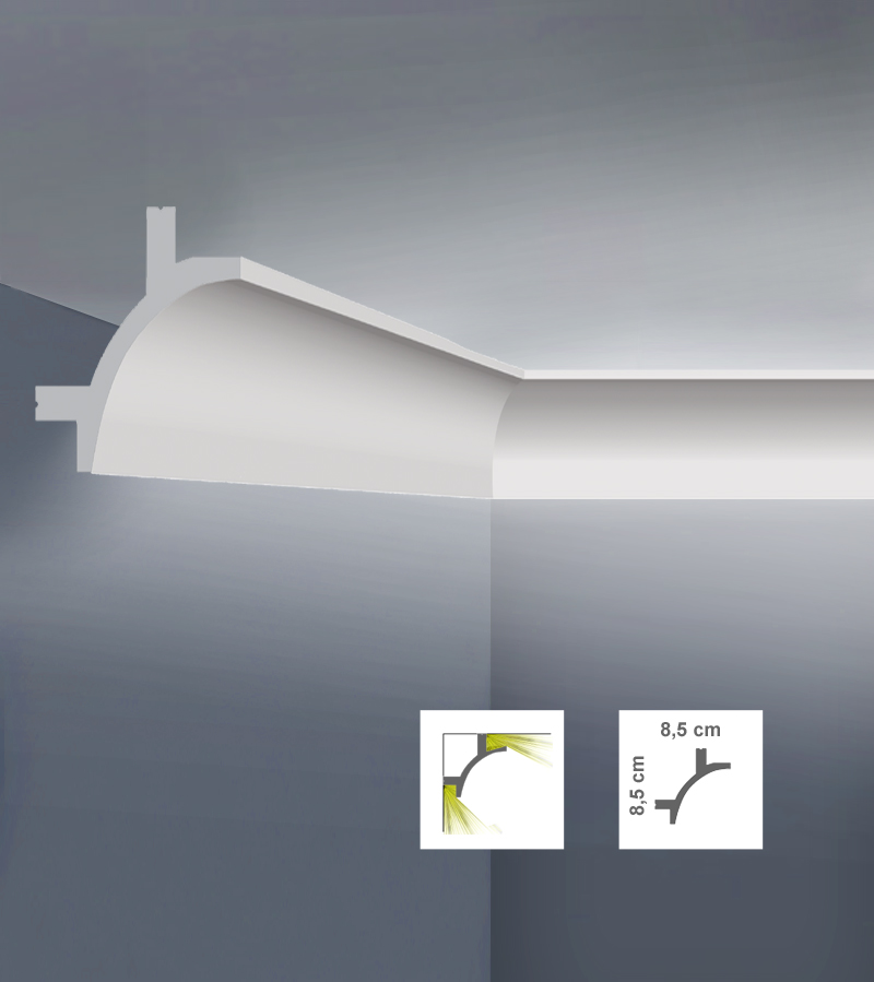 Cornisă decorativă pentru iluminat LED polimer dur L8585