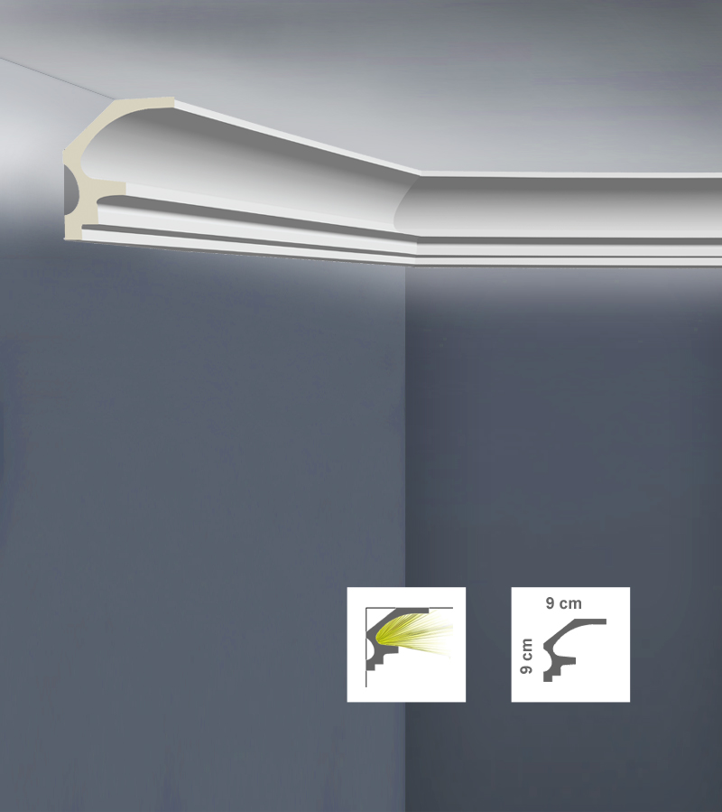 Profile decorativ pentru tavan din poliuretan LED C3090L