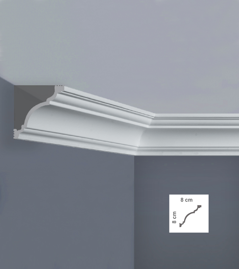 Cornisa decorativă tavan din polimer dur L8080 - A19C