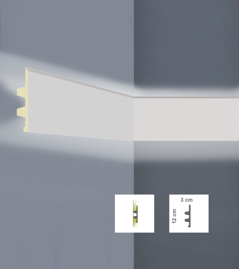 Cornisa LED pentru tavan din poliuretan C3120L