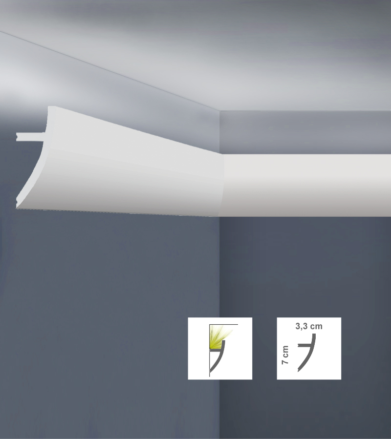 Cornisa decorativa din polimer dur LED L7033