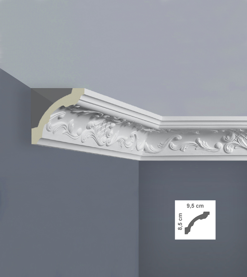 Cornisă decorativă tavan din poliuretan C3033