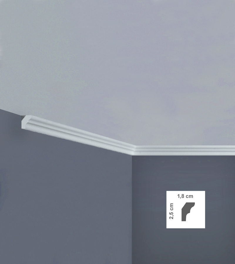 Baghetă decorativă pentru tavan din polistiren I725