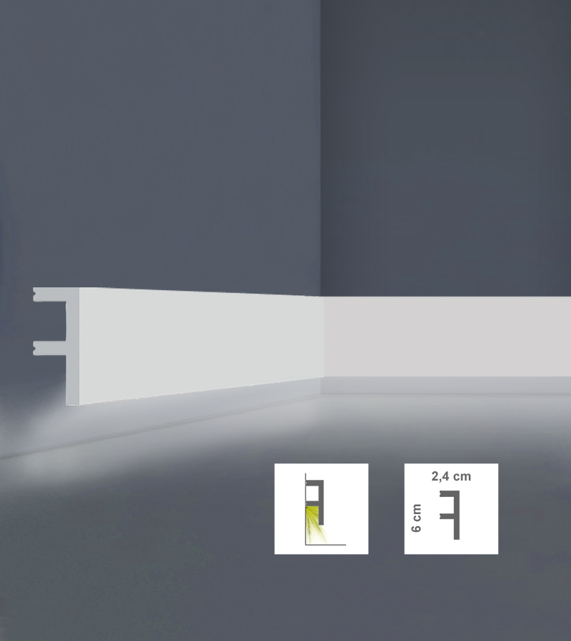 Profil decorativ din polimer dur LED L6024