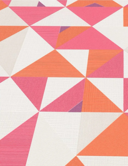 Tapet geometric colorat roz, portocaliu 10119-04