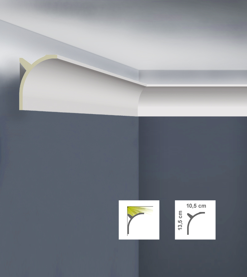 Cornisă decorativă tavan din poliuretan C3105L LED